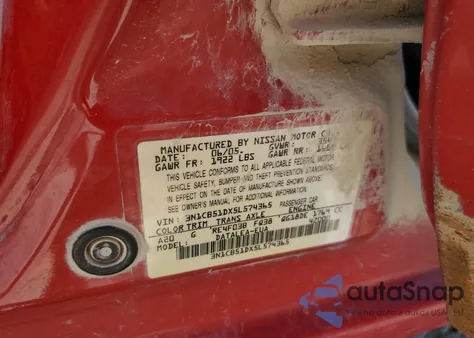 2005 Nissan Sentra 1.8 z USA, uszkodzony, nr VIN 3N1CB51DX5L574365